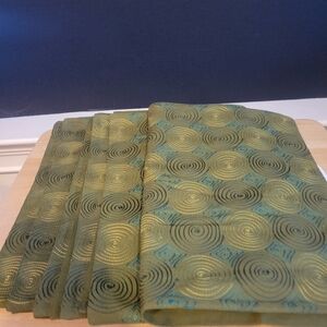 Set of 6 Crate & Barrel Botella Placemat Olive 14" x 19"